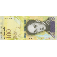 (441) Venezuela P100b - 100 Bolivares Year 2017 (Sec. Thread with "BCV 100")